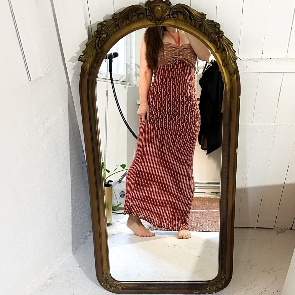 Hale Bob Knit Halter Maxi Dress Patterned Orange - Size Medium - Picture 5 of 5